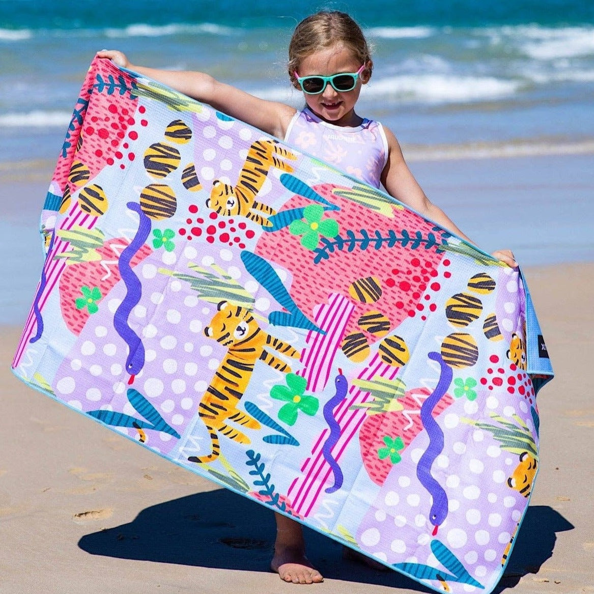 Kids Swim Beach Towel Tiger Territory