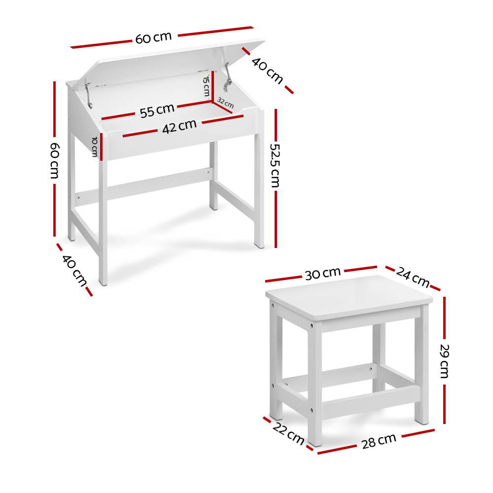 Kids activity table and chair set for small spaces