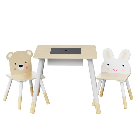 Keezi 3 Piece Kids Table and Chairs Set - Square