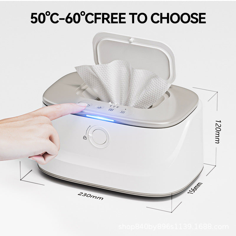 Baby wipe warmer with adjustable temperature settings